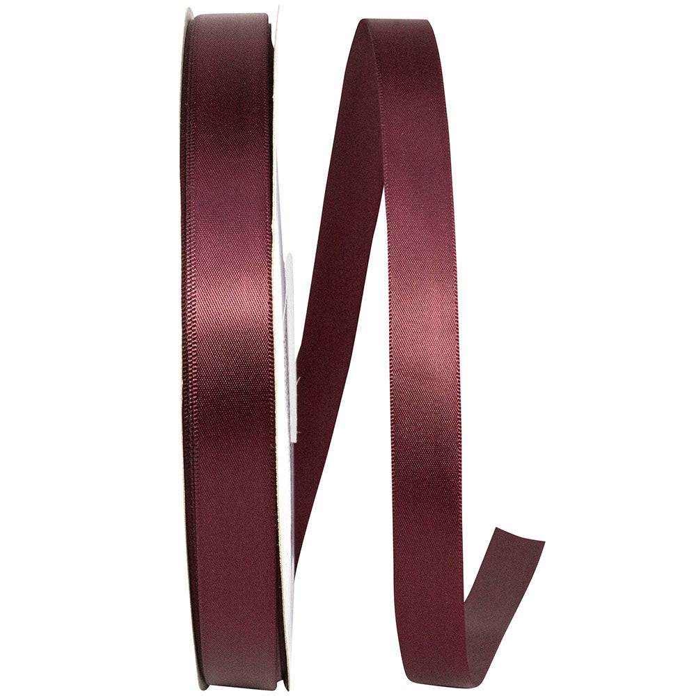 Burgundy 5/8 Inch Satin Ribbon for Wreaths and Bows