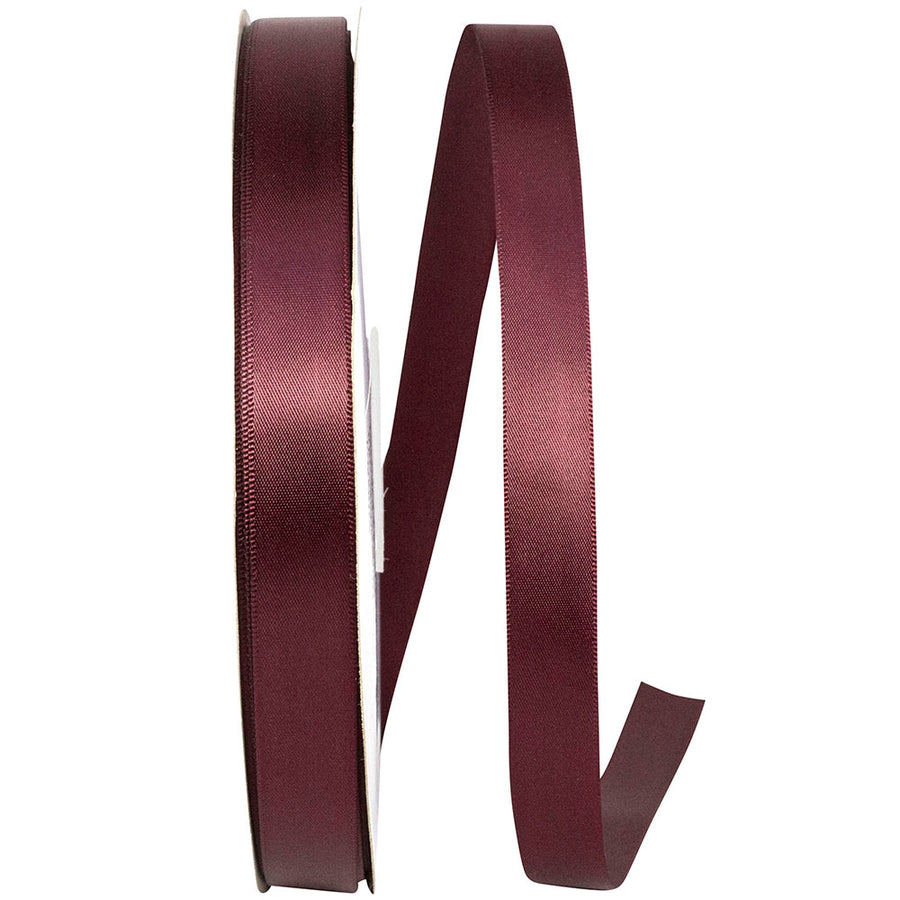 Burgundy 5/8 Inch Satin Ribbon for Wreaths and Bows