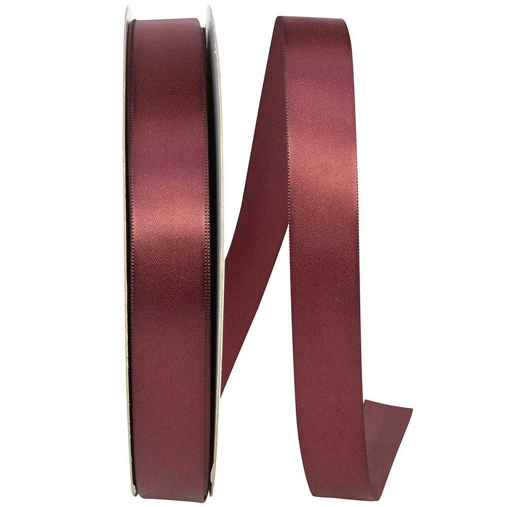 Burgundy Satin Ribbon 7/8 Inch for Wreaths and Bows