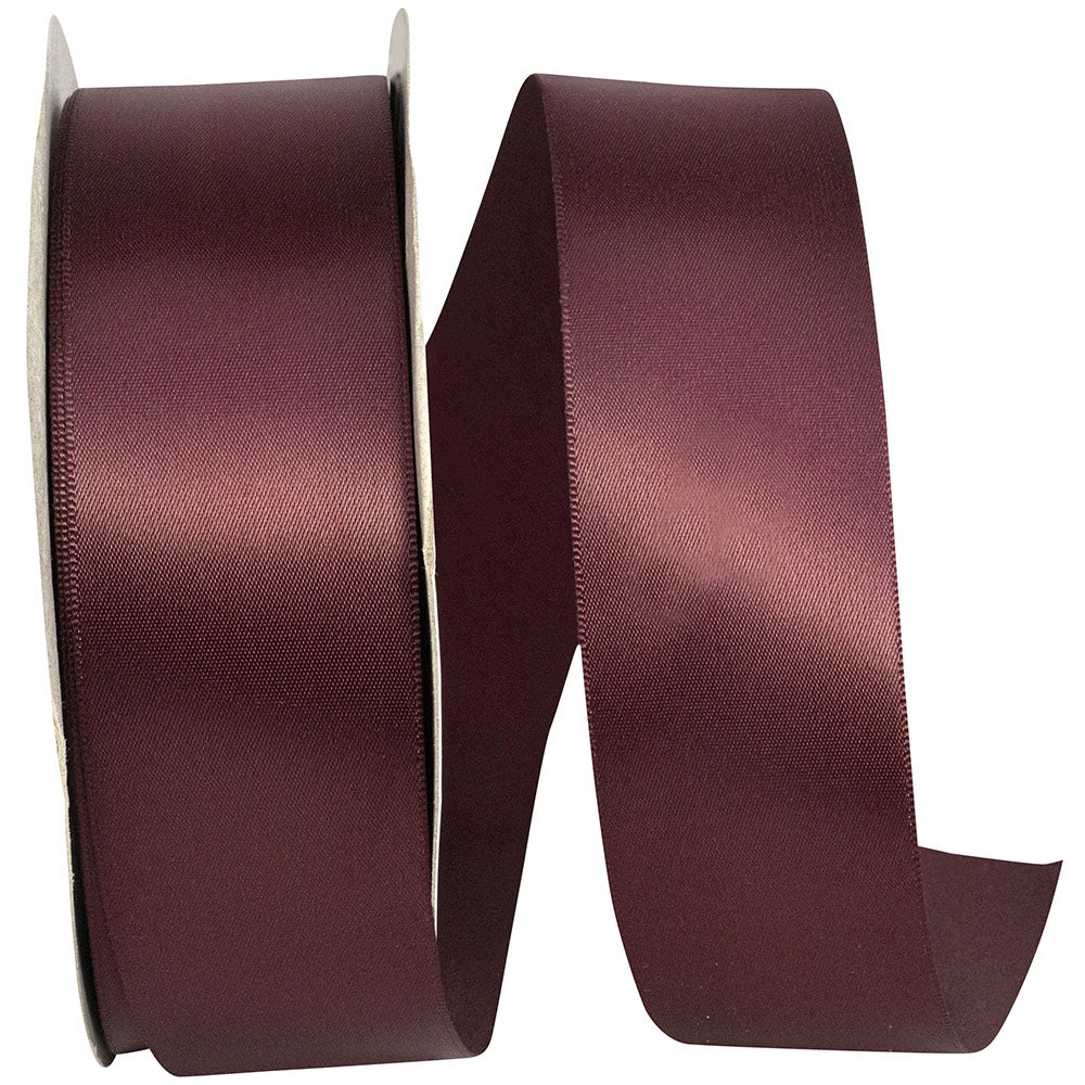 Burgundy 1-1/2 Inch Single Face Satin Ribbon for Wreaths