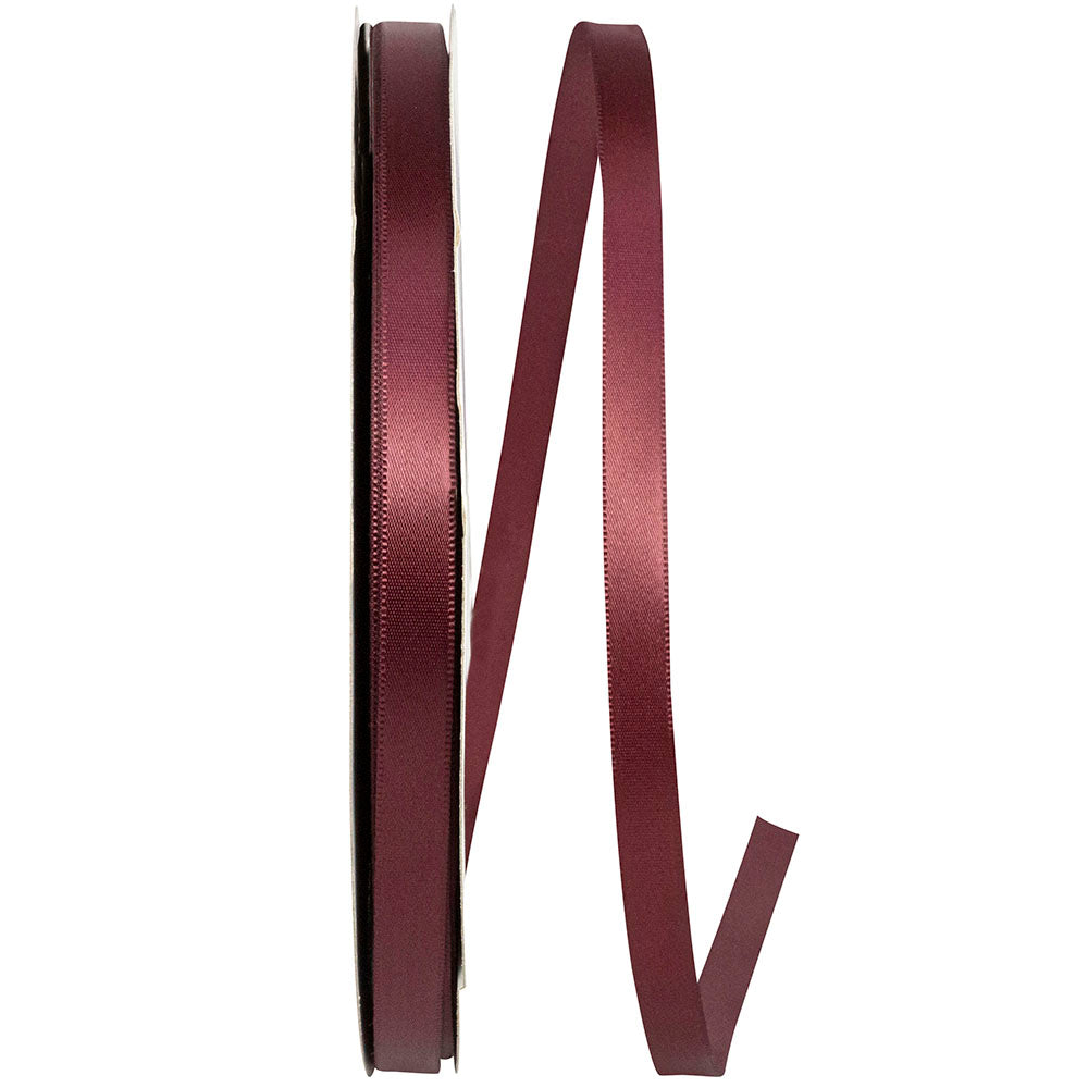Burgundy Satin Ribbon 3/8 Inch for Wreaths and Bows