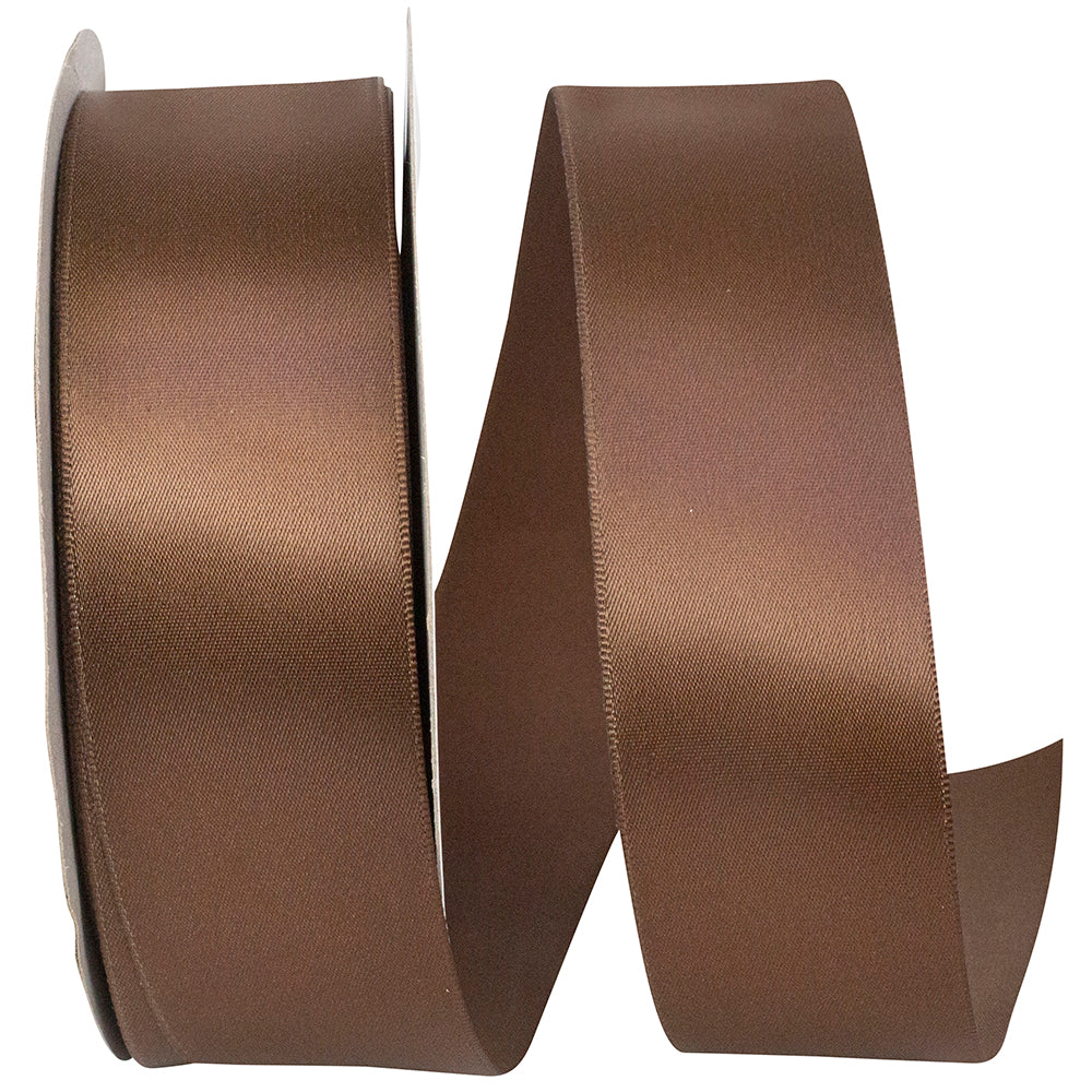 Brown 1-1 2 Inch Single Face Satin Ribbon Sfs for Wreaths & Bows