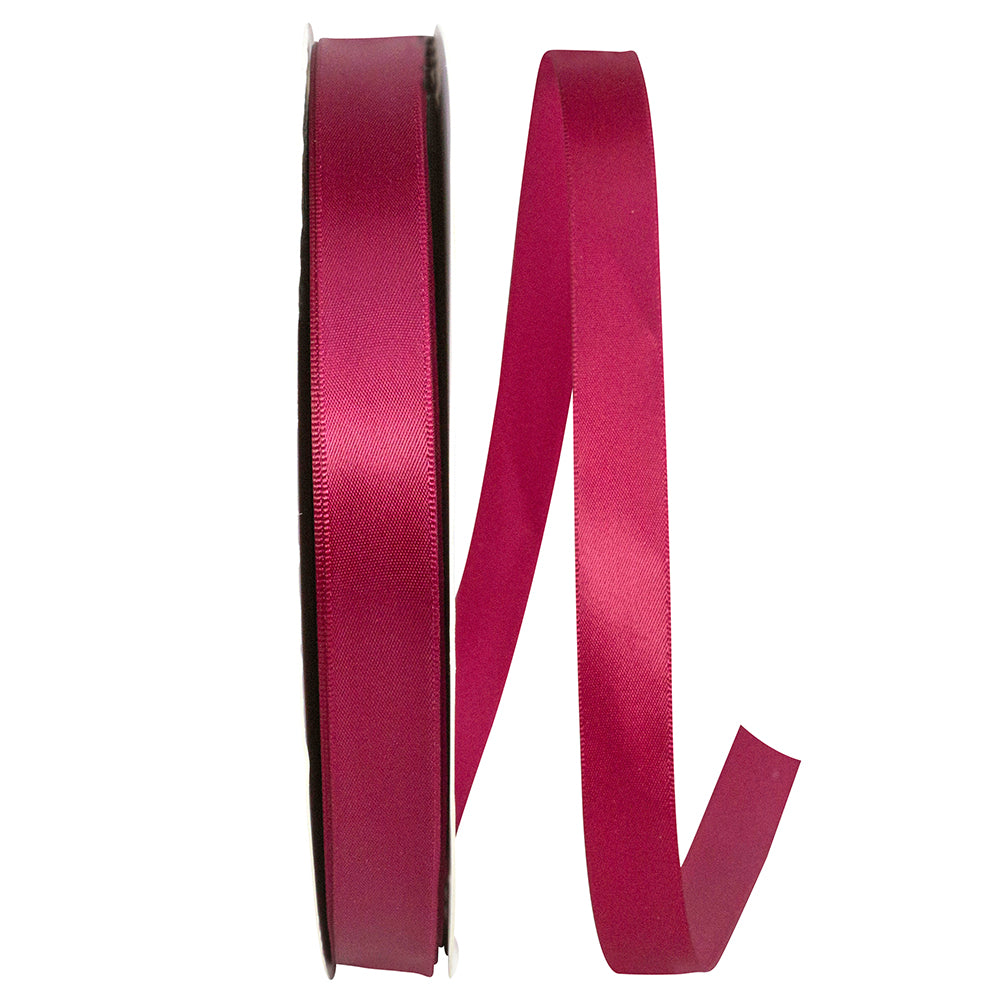 Wine Satin Ribbon 5/8 Inch for Wreaths and Bows