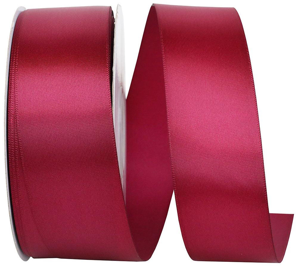 Wine Satin Ribbon 1-1/2 Inch for Wreaths and Bows