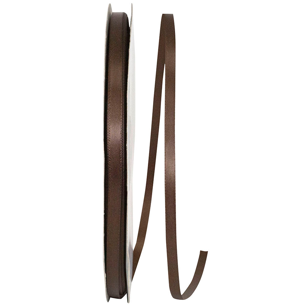 Chocolate 1 4 Inch Single Face Satin Ribbon Sfs for Wreaths & Bows