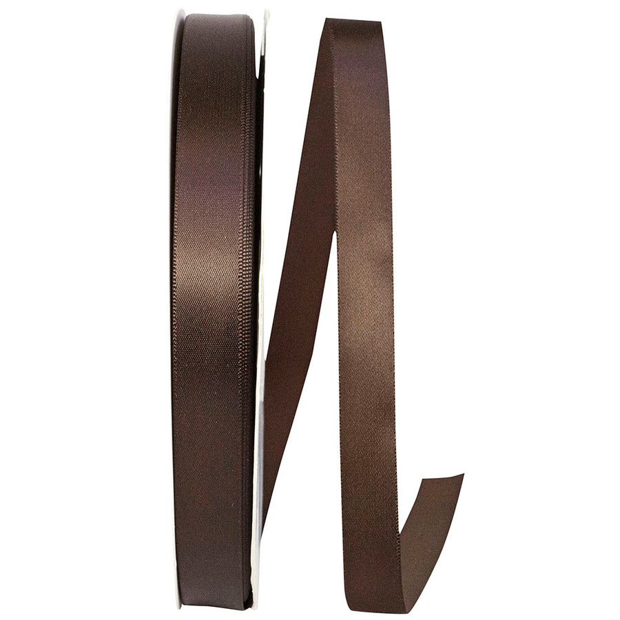 Chocolate 5 8 Inch Single Face Satin Ribbon Sfs for Wreaths & Bows