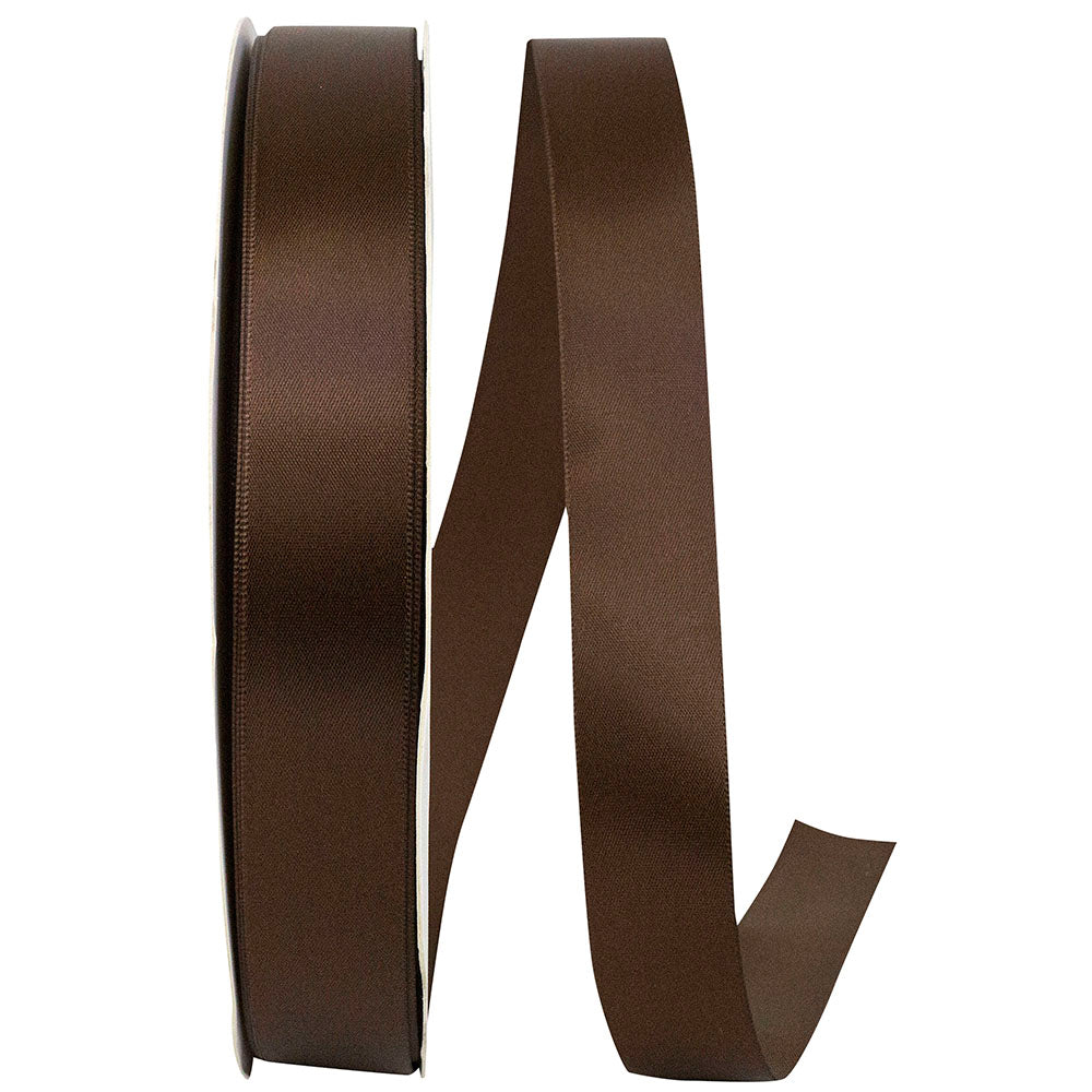 Chocolate 7 8 Inch Single Face Satin Ribbon Sfs for Wreaths & Bows