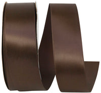 Chocolate 1-1 2 Inch Single Face Satin Ribbon Sfs for Wreaths & Bows