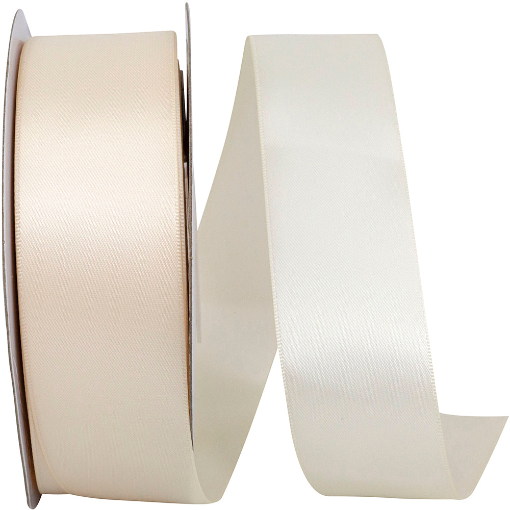 Cream 1-1 2 Inch Single Face Satin Ribbon Sfs for Wreaths & Bows