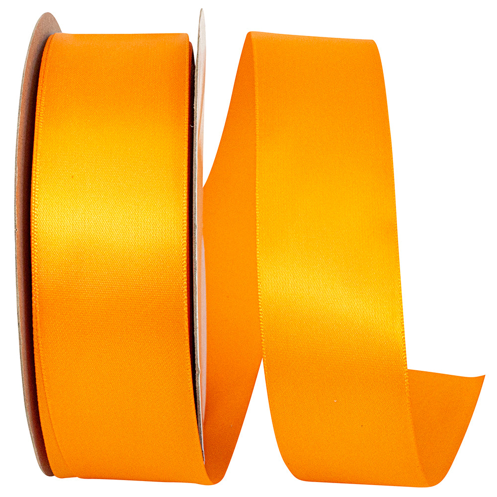 Tangerine 1-1 2 Inch Single Face Satin Ribbon Sfs for Wreaths & Bows