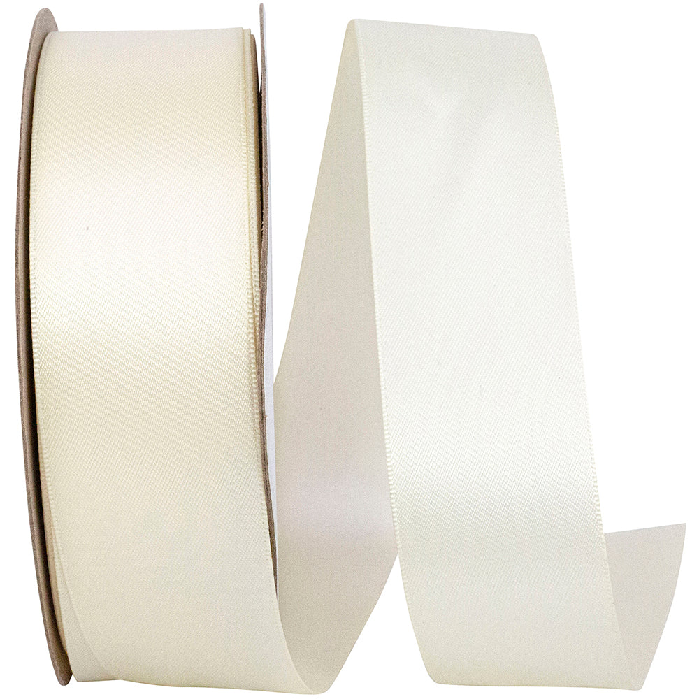 Ivory 1-1 2 Inch Single Face Satin Ribbon Sfs for Wreaths & Bows