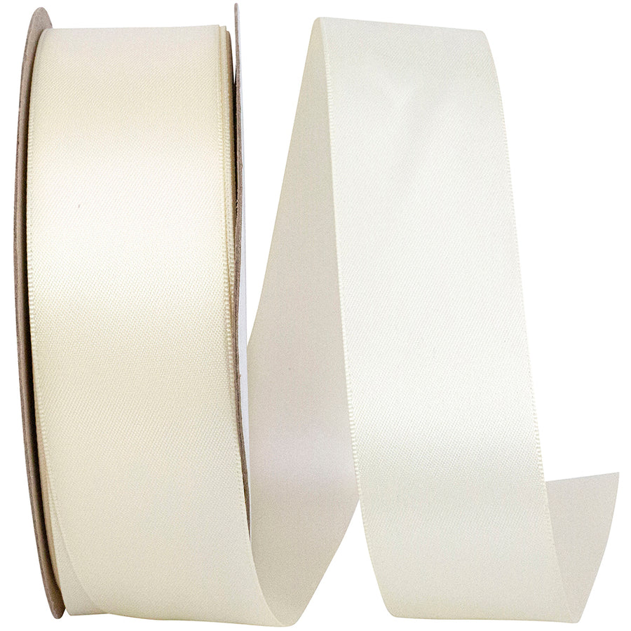 Ivory 1-1 2 Inch Single Face Satin Ribbon Sfs for Wreaths & Bows