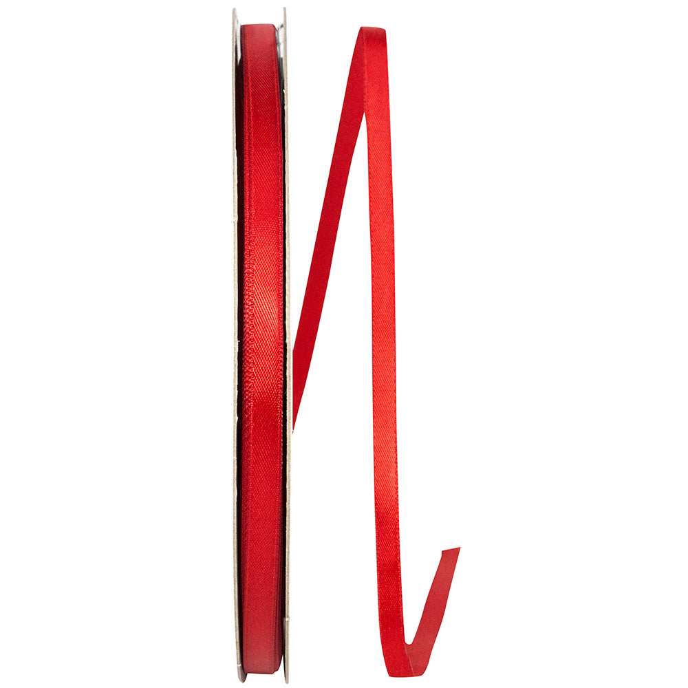 Scarlet 1/4 Inch Satin Ribbon for Wreaths and Bows