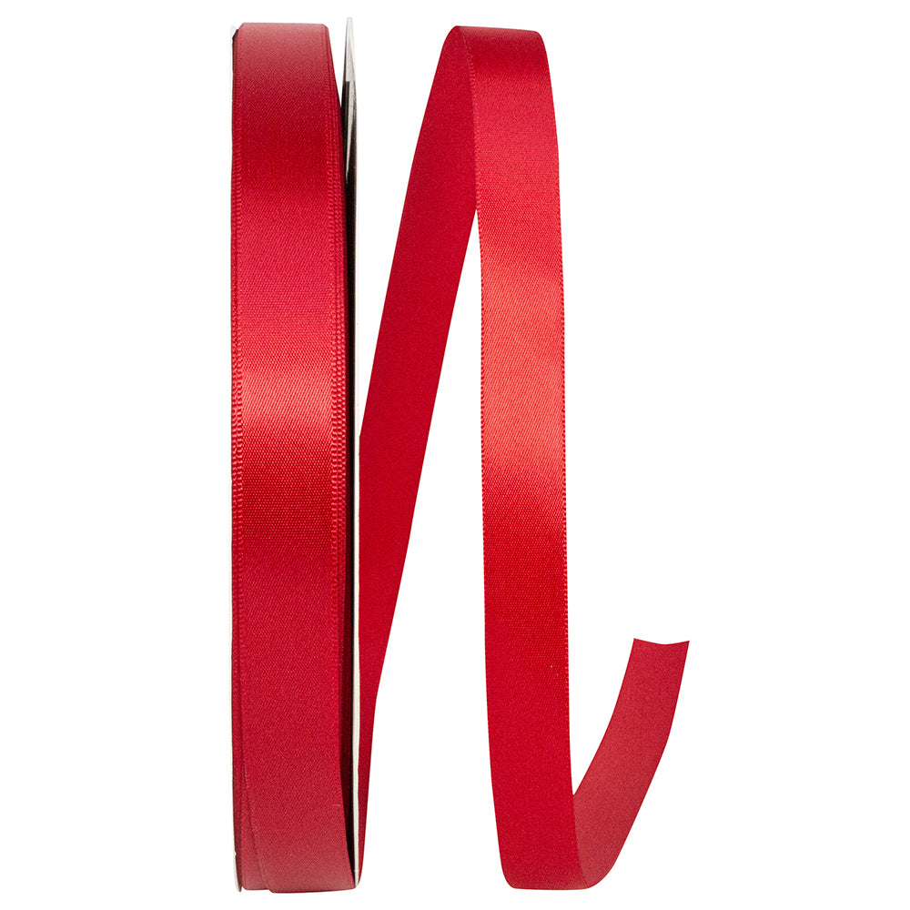 Scarlet 5/8 Inch Satin Ribbon for Wreaths and Bows