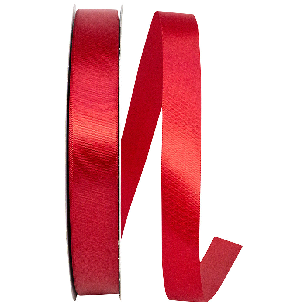 Scarlet 7/8 Inch Satin Ribbon for Wreaths and Bows