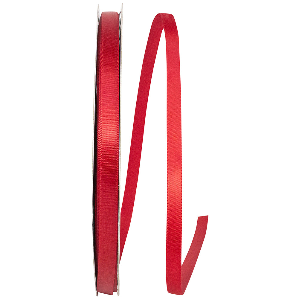 Scarlet 3/8 Inch Satin Ribbon for Wreaths and Bows