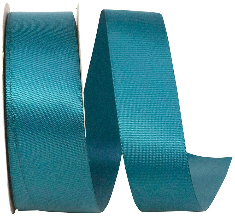 Teal 1-1/2 Inch Single Face Satin Ribbon for Wreaths