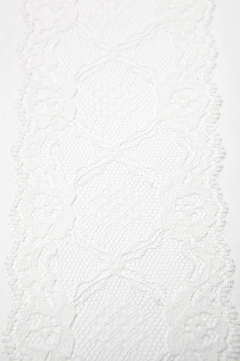 3 Inch Floral Lace Scalloped Edge Ribbon – 515-3-09 Ivory Lace