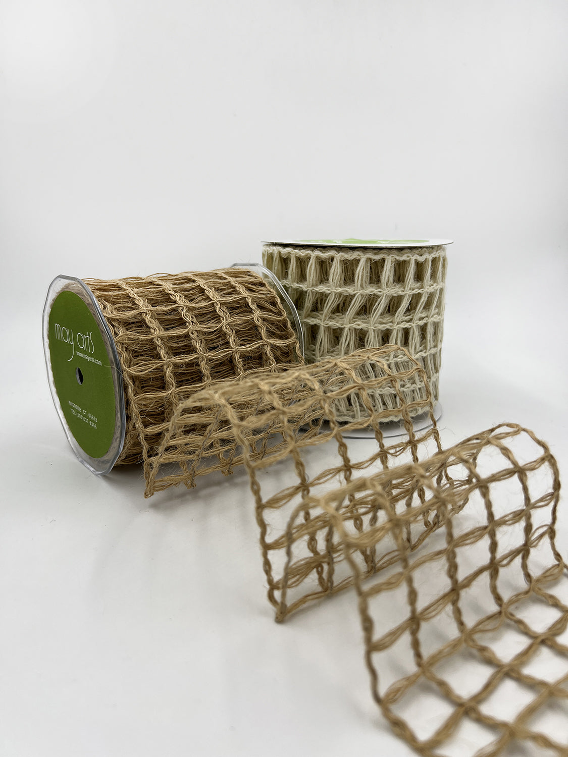 4 Inch Open Weave Burlap Net Ribbon with Wired Edge – 516-4-11 natural