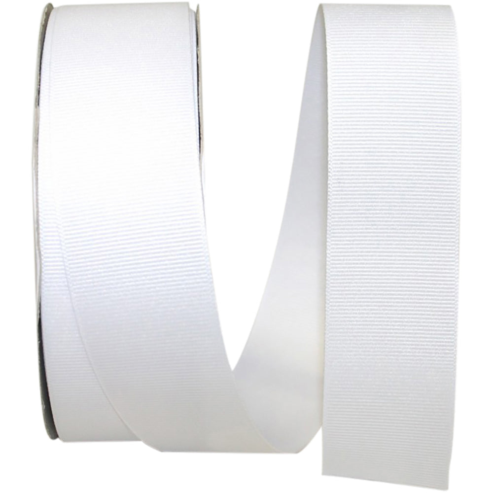White 1-1 2 Inch Grosgrain Texture Ribbon for Wreaths & Bows