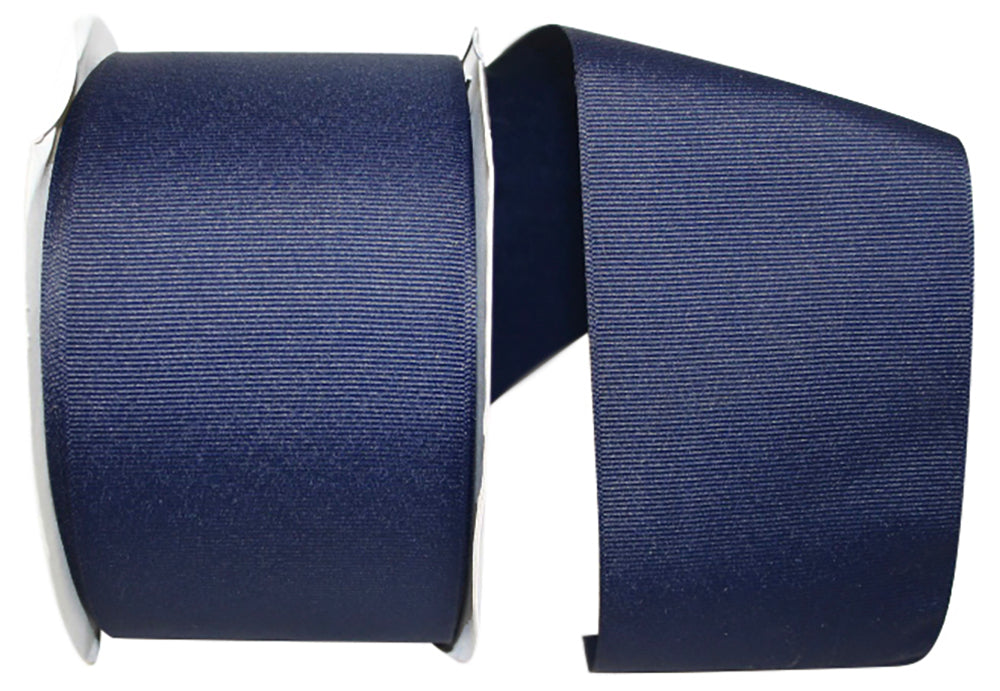 Navy 3 Inch Grosgrain Texture Ribbon for Wreaths & Bows