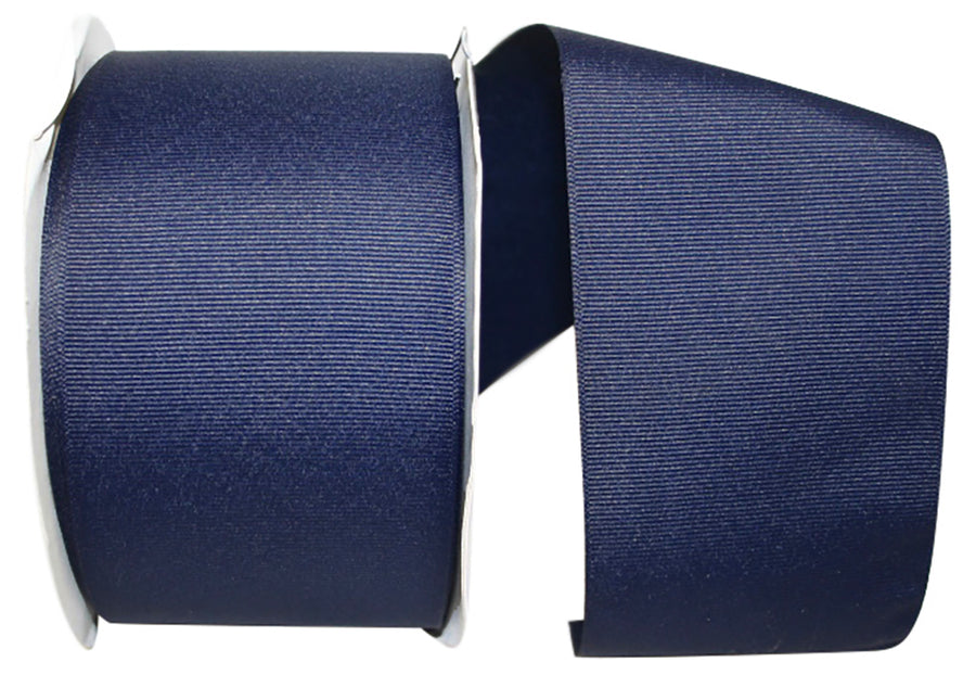 Navy 3 Inch Grosgrain Texture Ribbon for Wreaths & Bows