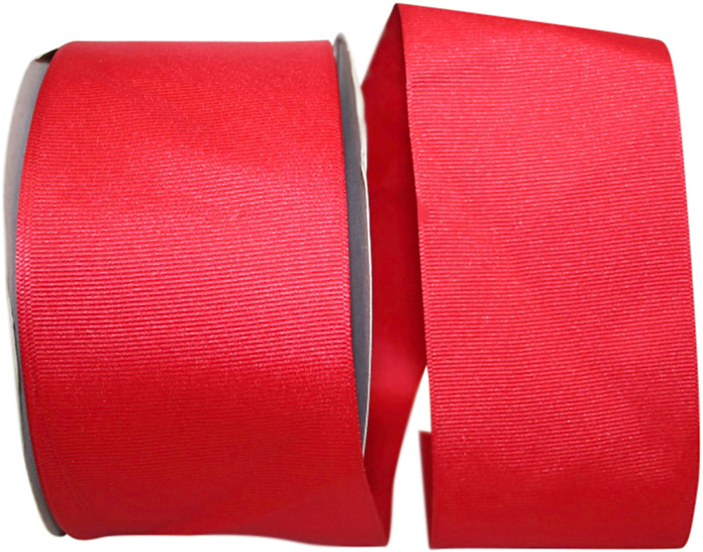 Red 3 Inch Grosgrain Texture Ribbon for Wreaths & Bows