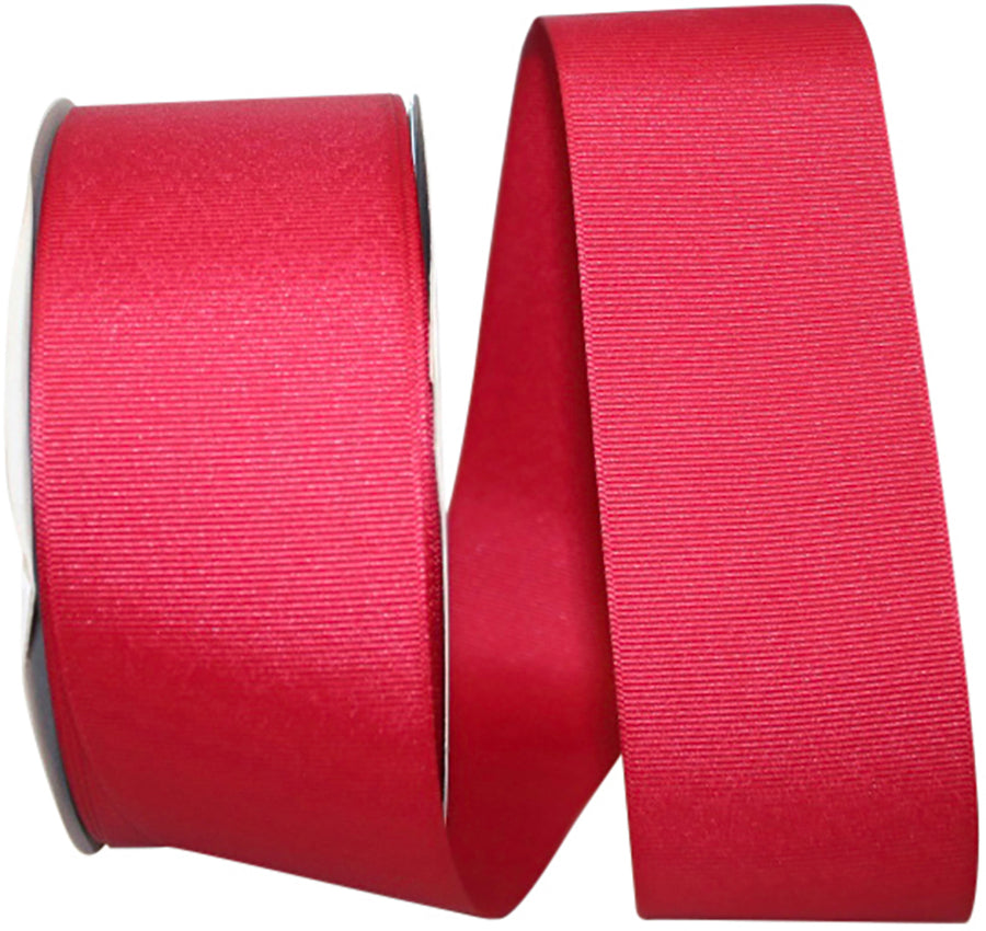 Cranberry 2-1 4 Inch Grosgrain Texture Ribbon for Wreaths & Bows