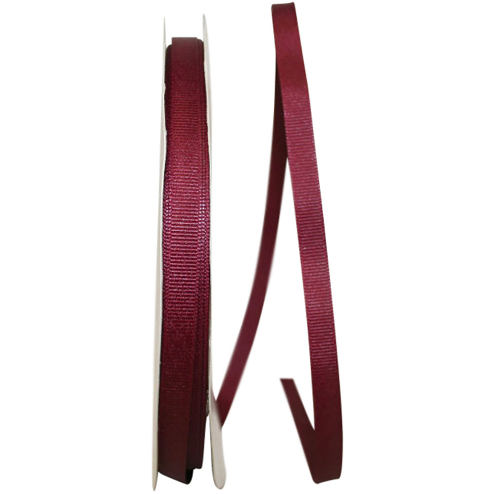 Burgundy Grosgrain Texture Ribbon 3/8 Inch for Wreaths