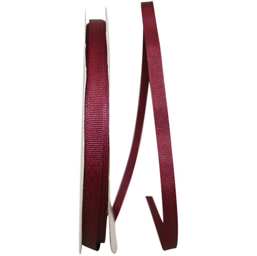 Burgundy Grosgrain Texture Ribbon 3/8 Inch for Wreaths