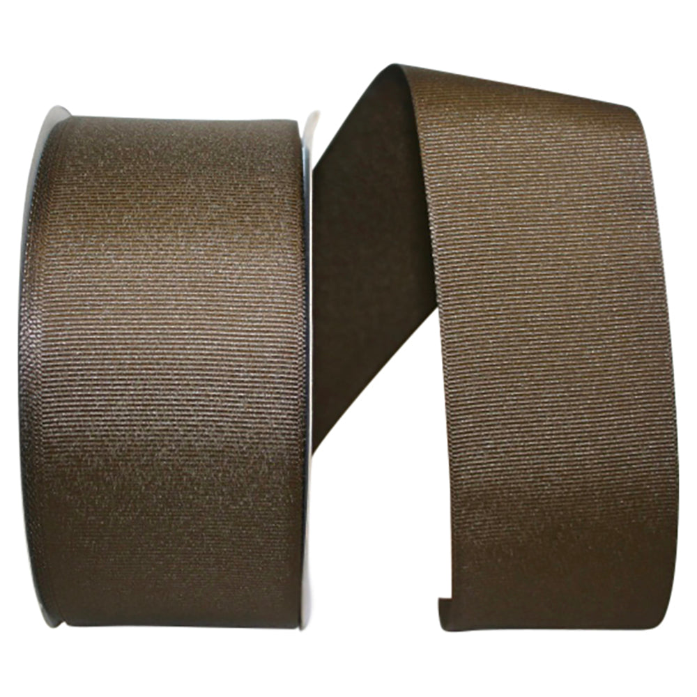 Brown 2-1 4 Inch Grosgrain Texture Ribbon for Wreaths & Bows