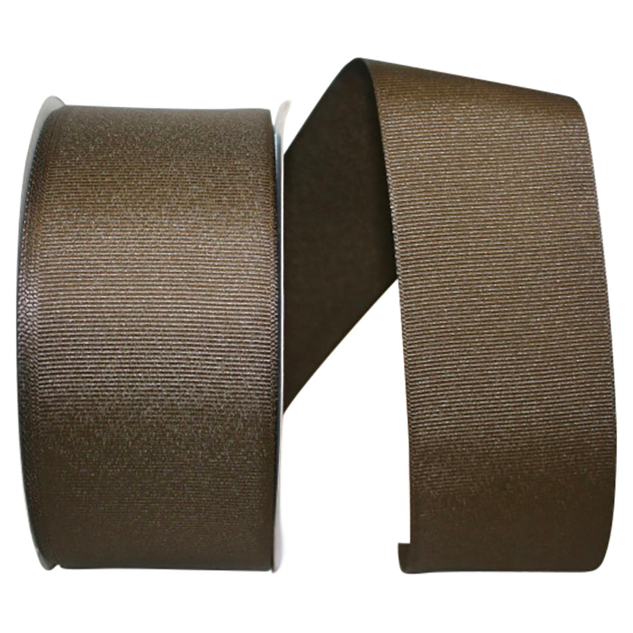 Brown 2-1 4 Inch Grosgrain Texture Ribbon for Wreaths & Bows