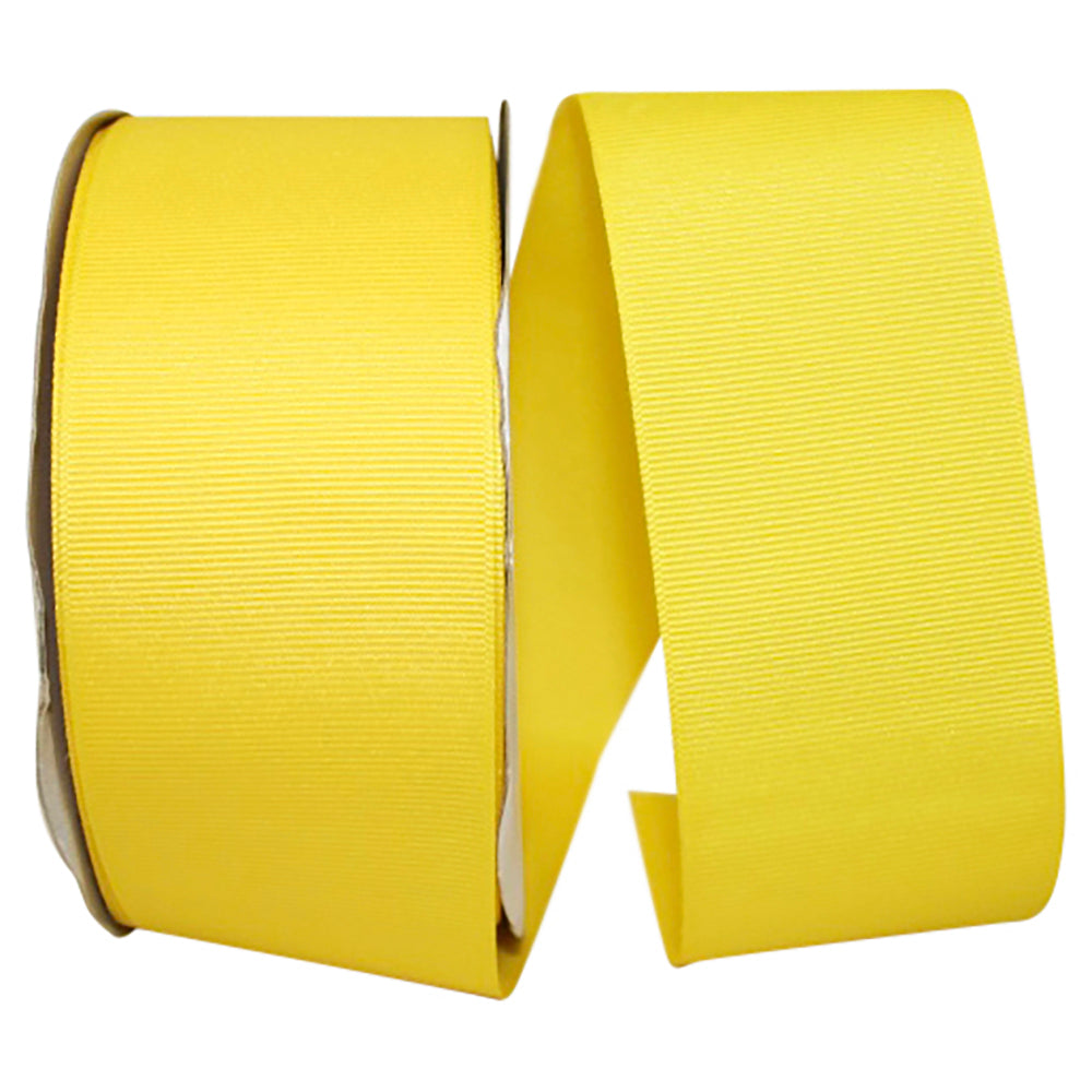 Lemon 2-1 4 Inch Grosgrain Texture Ribbon for Wreaths & Bows