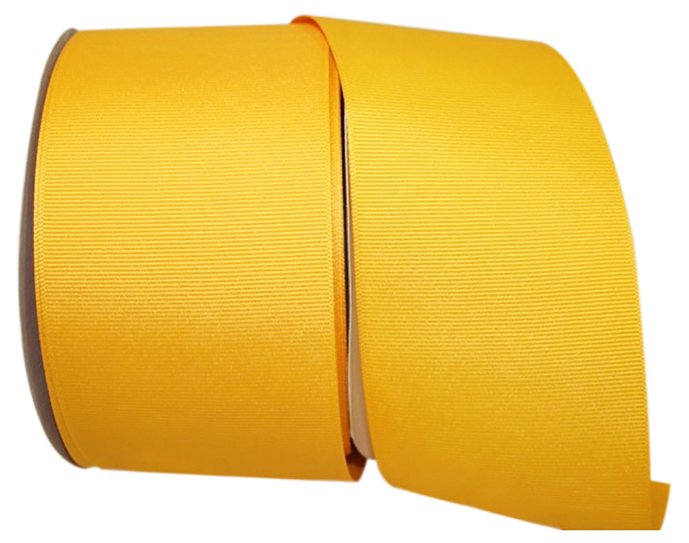 Yellow 3 Inch Grosgrain Texture Ribbon for Wreaths & Bows