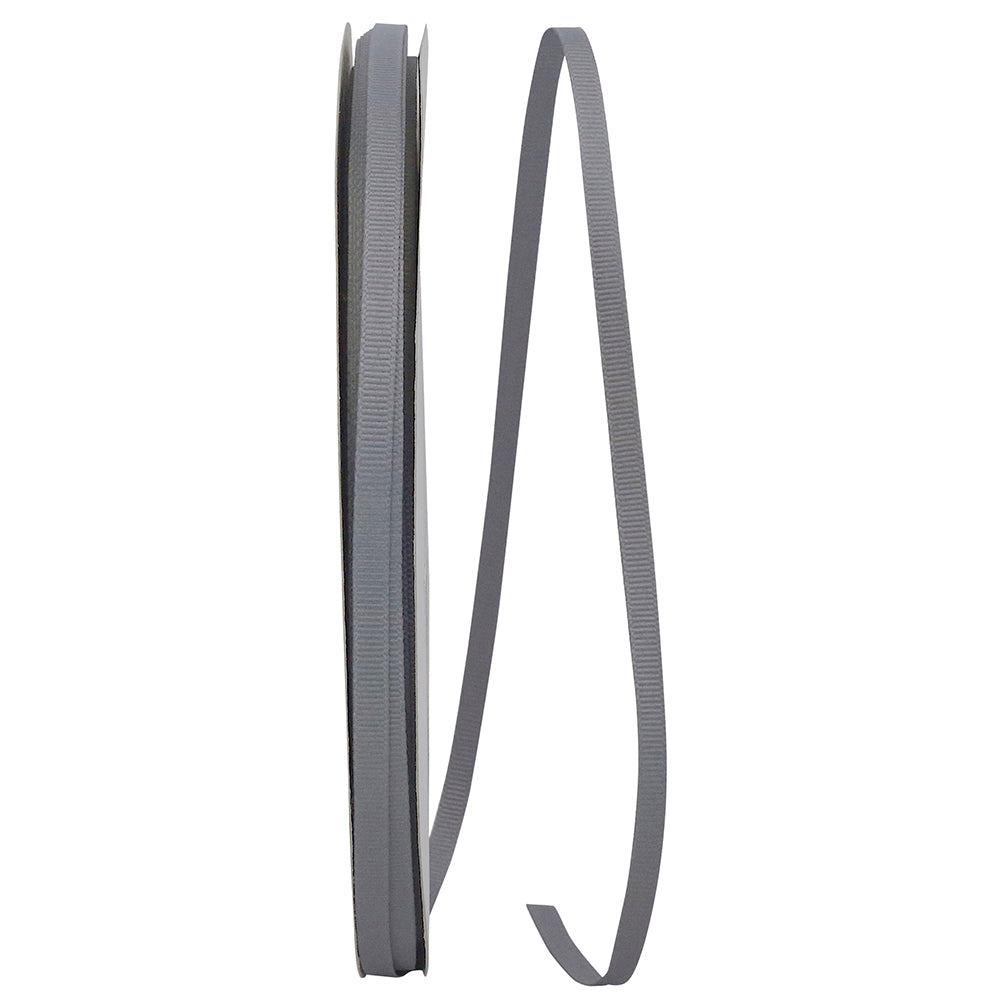 Grey 1 4 Inch Grosgrain Texture Ribbon for Wreaths & Bows