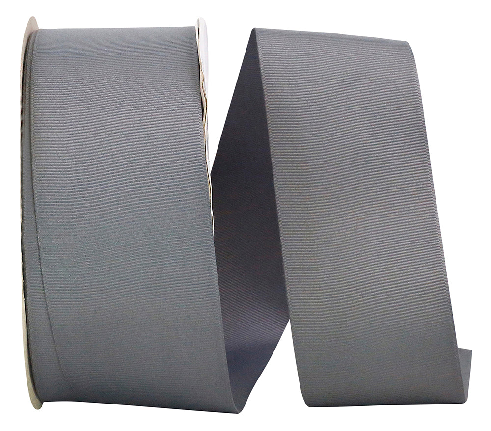 Grey 2-1 4 Inch Grosgrain Texture Ribbon for Wreaths & Bows