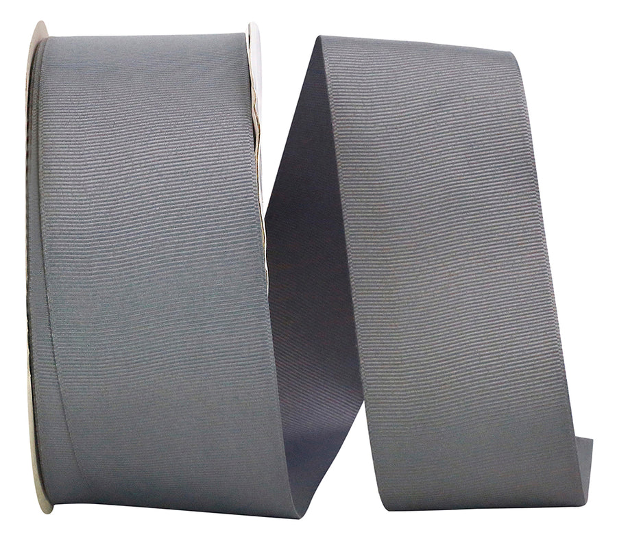 Grey 2-1 4 Inch Grosgrain Texture Ribbon for Wreaths & Bows
