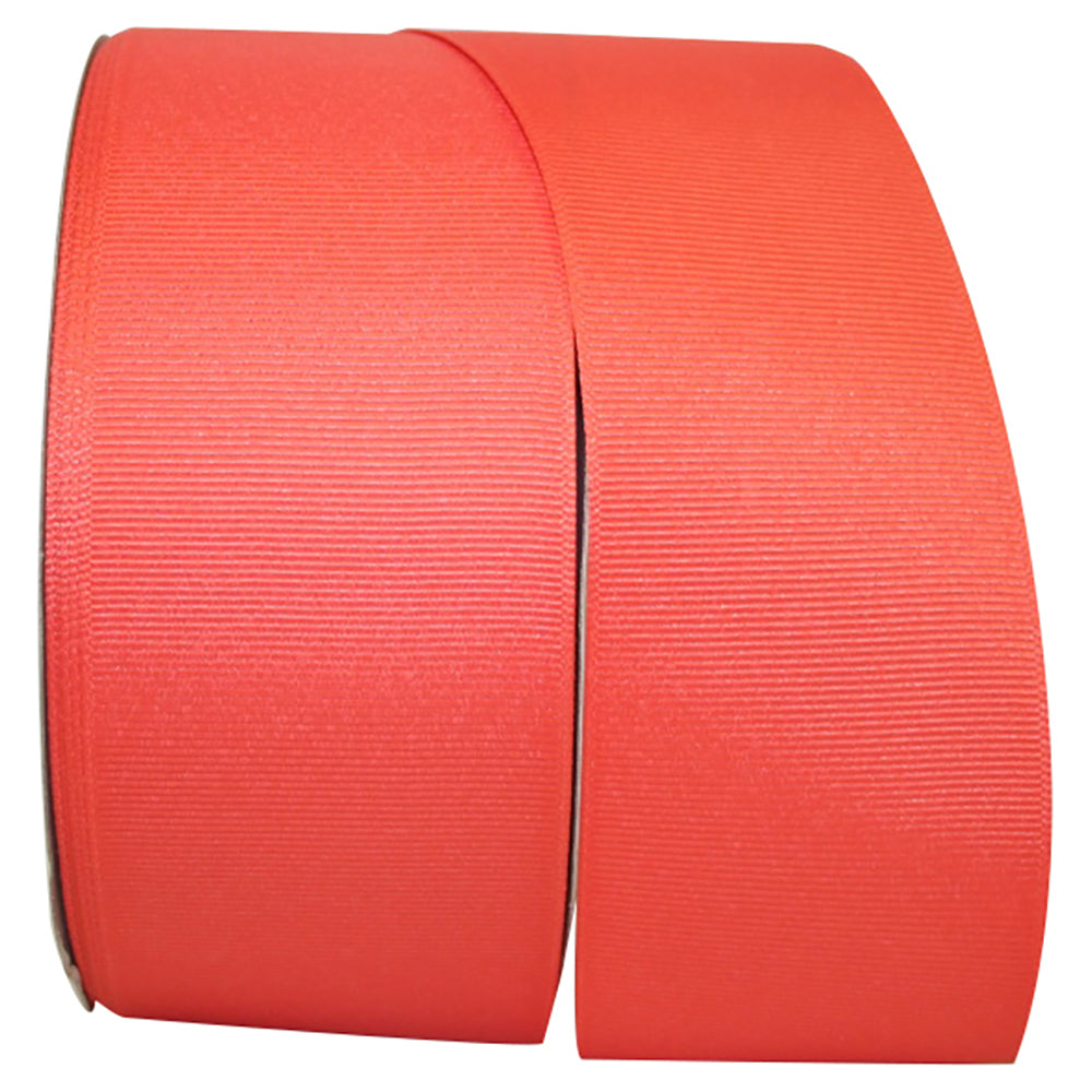 Coral 2-1 4 Inch Grosgrain Texture Ribbon for Wreaths & Bows