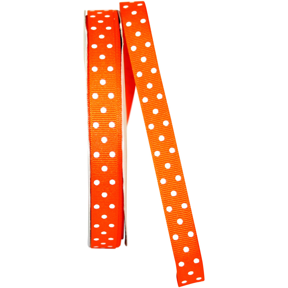 Orange 5 8 Inch Grosgrain Confetti Dots Ribbon for Wreaths & Bows