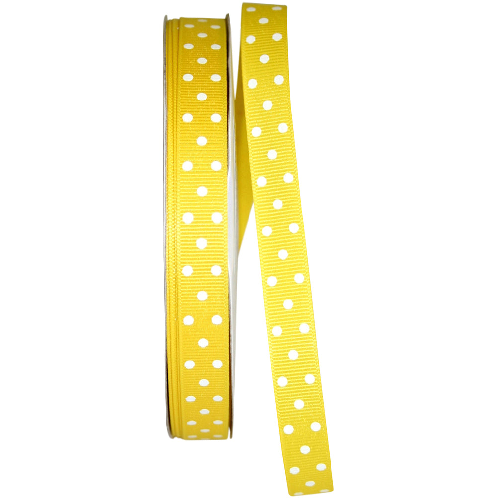 Lemon 5 8 Inch Grosgrain Confetti Dots Ribbon for Wreaths & Bows