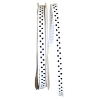 White Black 3 8 Inch Grosgrain Confetti Dots Ribbon for Wreaths & Bows