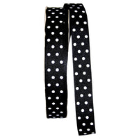 Black White 7 8 Inch Grosgrain Confetti Dots Ribbon for Wreaths & Bows