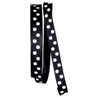 Black White 5 8 Inch Grosgrain Aspirin Dots Ribbon for Wreaths & Bows