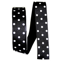 Black White 1-1 2 Inch Grosgrain Aspirin Dots Ribbon for Wreaths & Bows