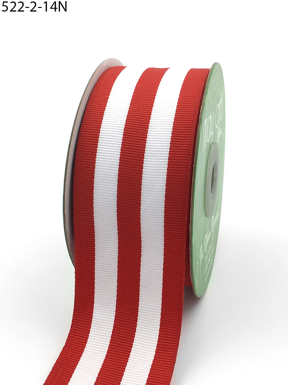 2 Inch Grosgrain Horizontal Stripes Ribbon with Woven Edge – 522-2-14N red/white