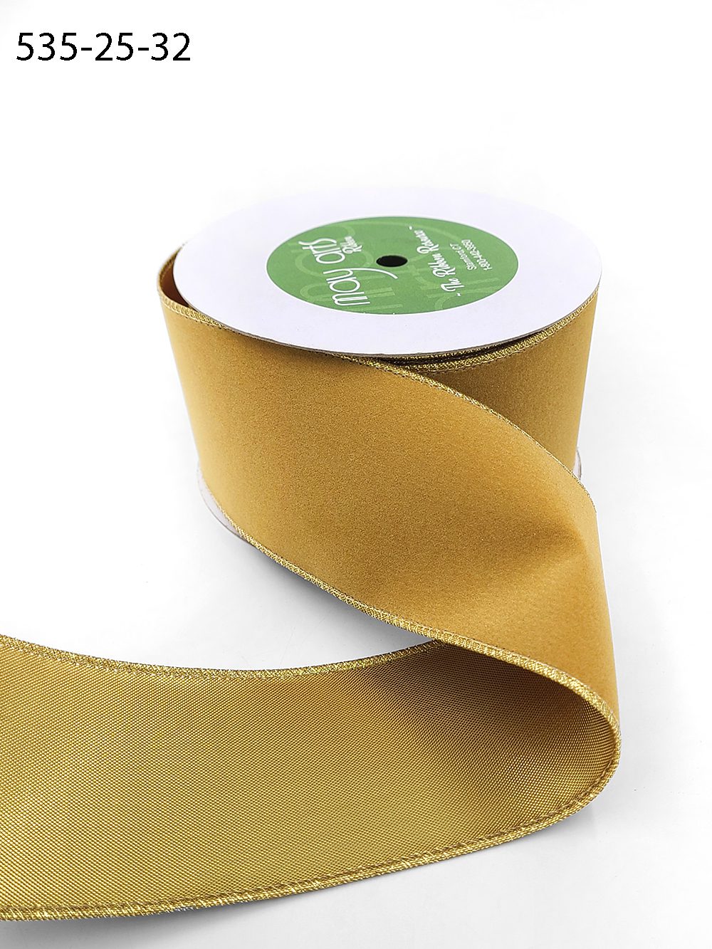 2.5 Inch Velvet Gold Back Ribbon with Wired Edge – 535-25-32 copper