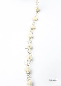 3/8 Inch Pom Pom with Metallic Fringe – 538-38-09 ivory/gold