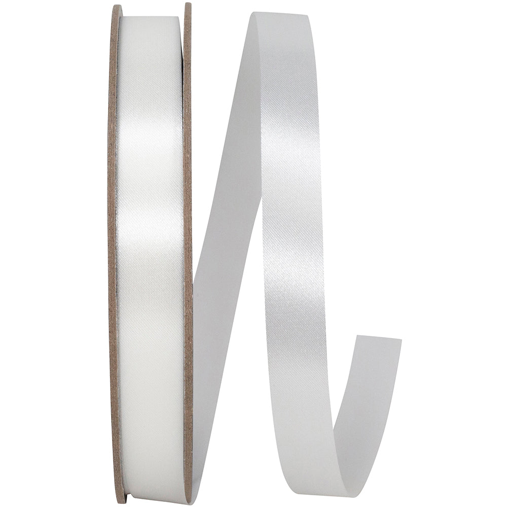 White 5 8 Inch Satin Cooler Ribbon for Wreaths & Bows