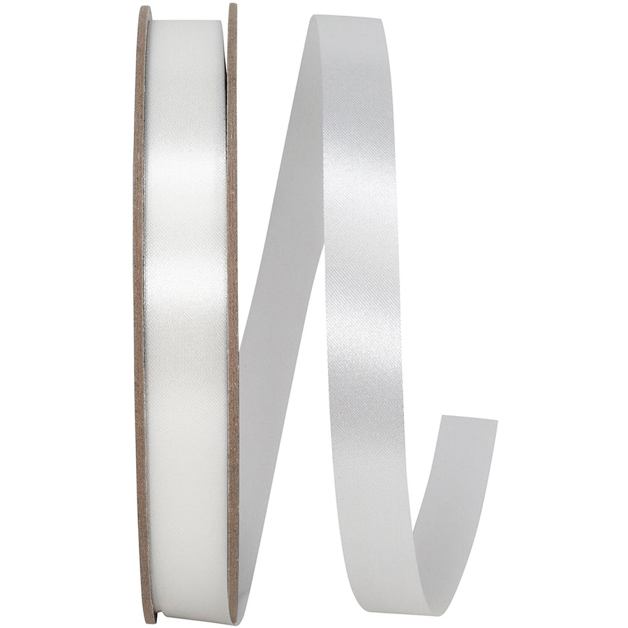 White 5 8 Inch Satin Cooler Ribbon for Wreaths & Bows