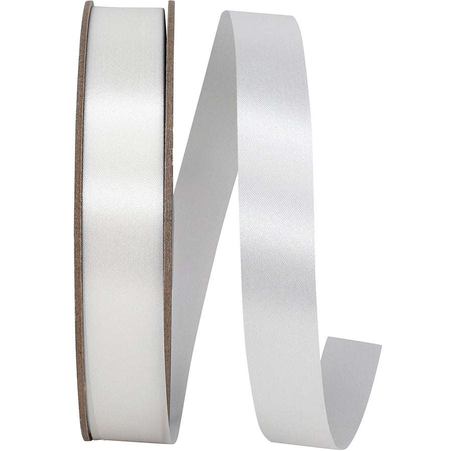 White 7 8 Inch Satin Cooler Ribbon for Wreaths & Bows